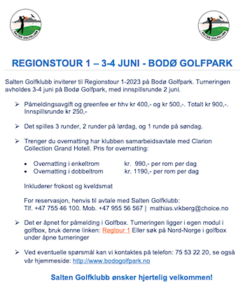 REGIONSTOUR 1 – 3-4 JUNI - BODØ GOLFPARK